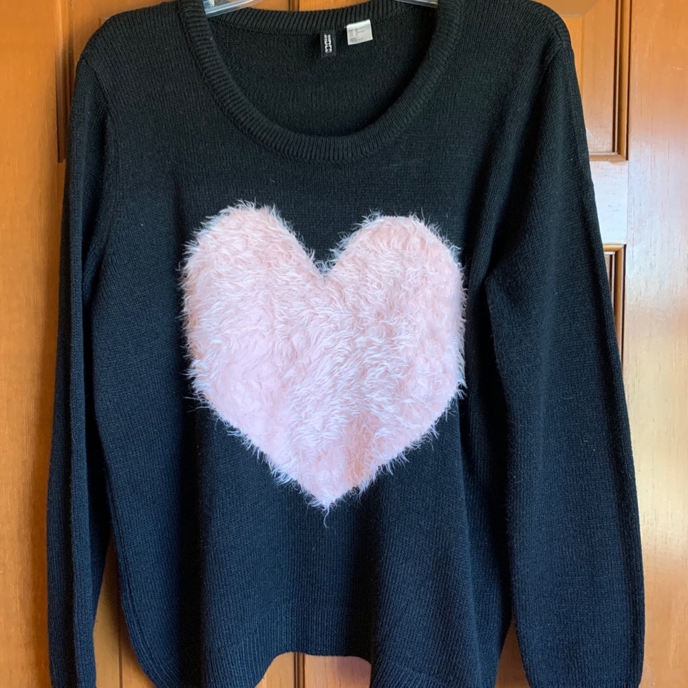 Divided heart sweater